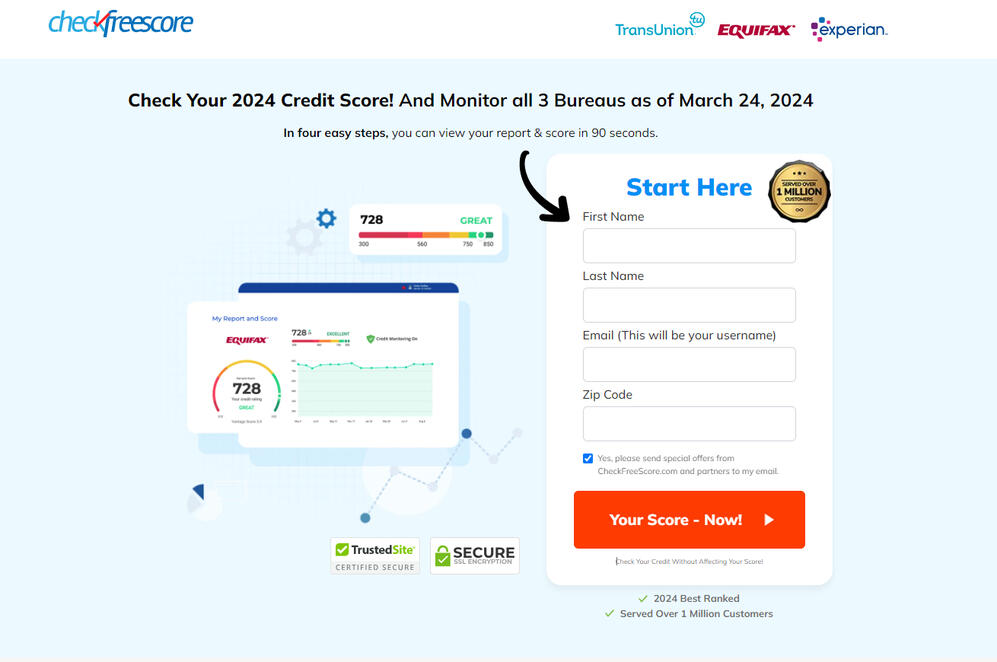 CheckFreeScore Credit Score & Reports